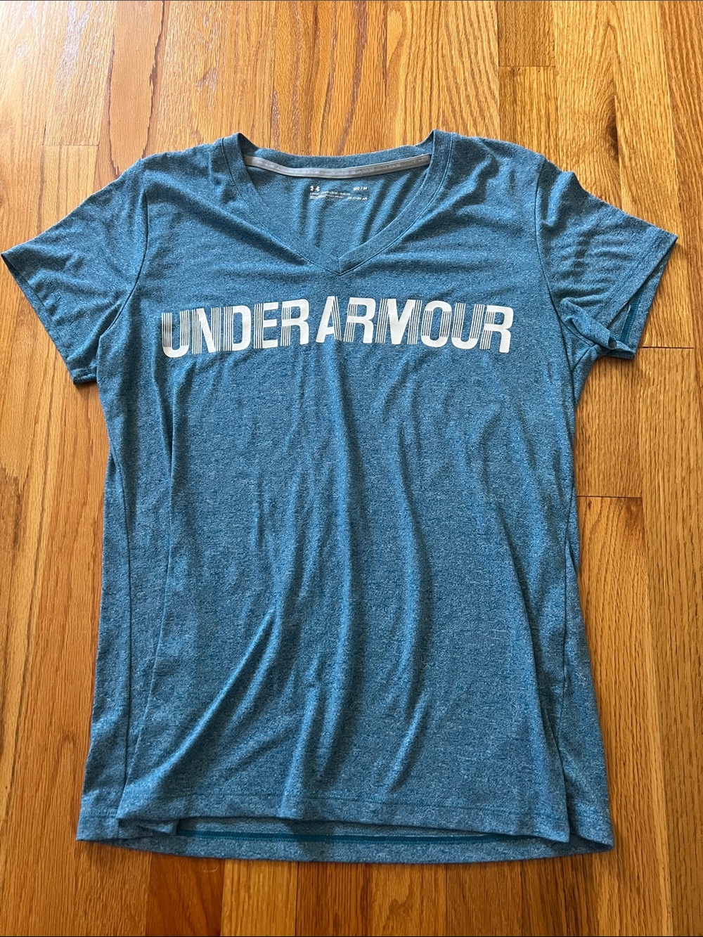 Under Armour Teal V-Neck Logo Tee